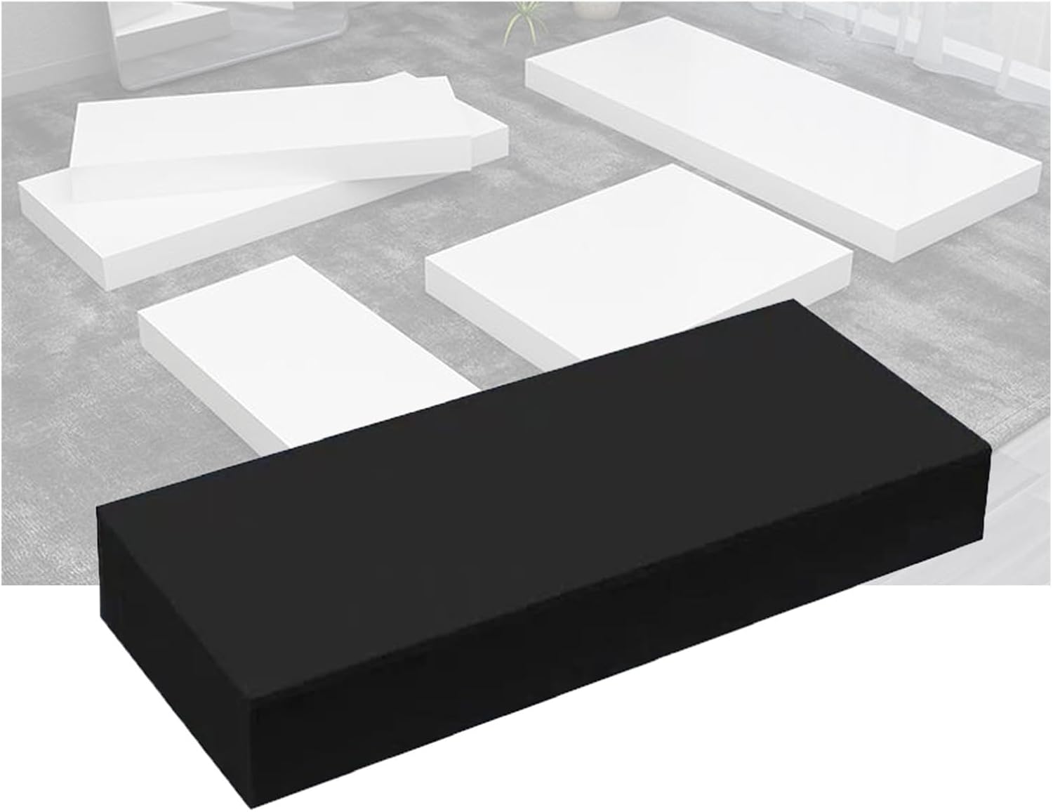 ZDMEI Rectangular Display Pedestal Stand 200KG Black 160x40x10cm