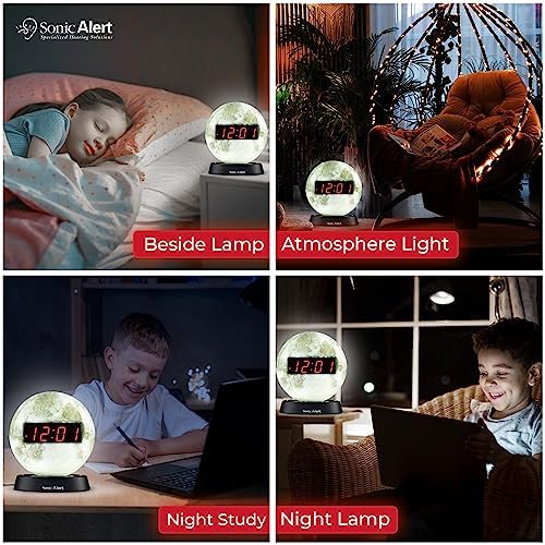 Sonic Alert Moon Alarm Clock Nightlight