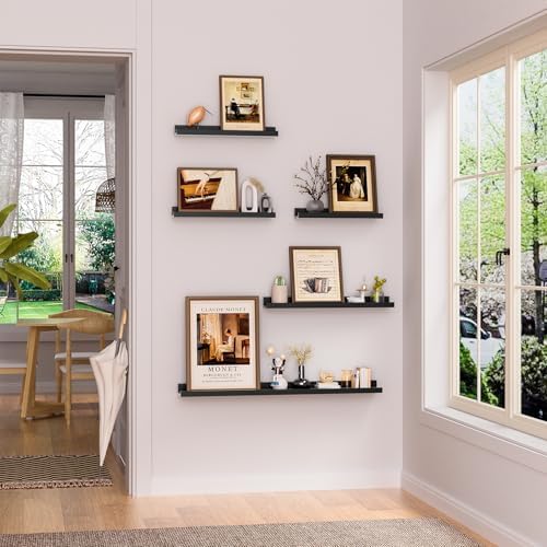 48 Inch Floating Shelf Set of 3 with Lip Black