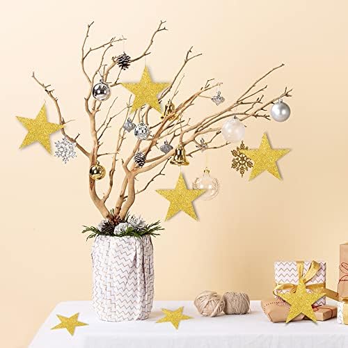 200 PCS Glitter Gold Star Cutouts for Party Decorations