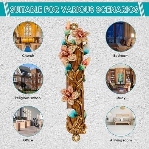 Hand Painted Mezuzah with Faux Crystal Embellishments