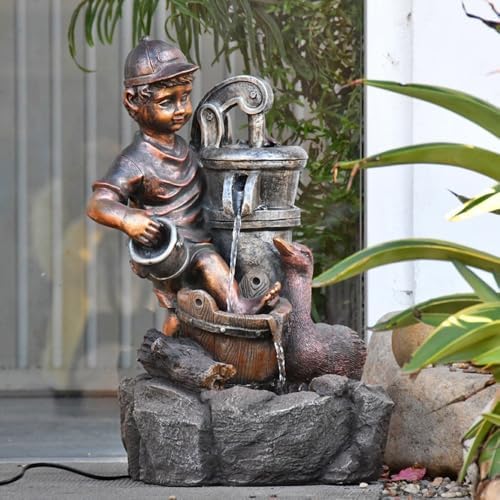 Tabletop Fountain Imitation Copper Resin Decor