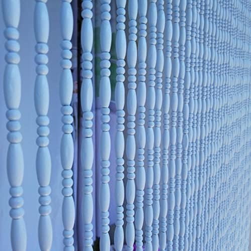 LEOSXA Hanging Wooden Beaded Door Curtain Screen
