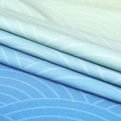 Japanese Noren Door Curtain Blue Beige Wave Pattern