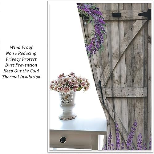 Barn Door Lavender Curtains 42x45in Set of 2