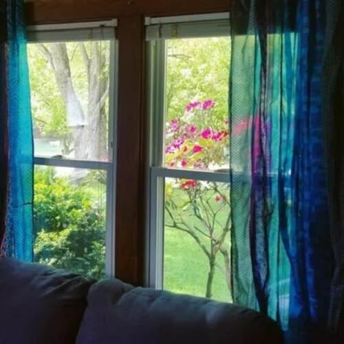 Vintage Indian Silk Panel Curtain