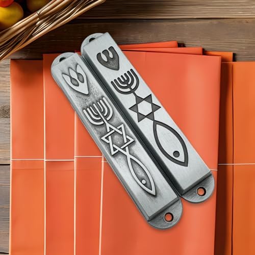 2 Pieces Modern Metal Mezuzahs for Door Decorations