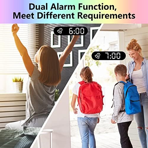 Hanaix 73 Projection Alarm Clock with RGB Display and Dual Alarm