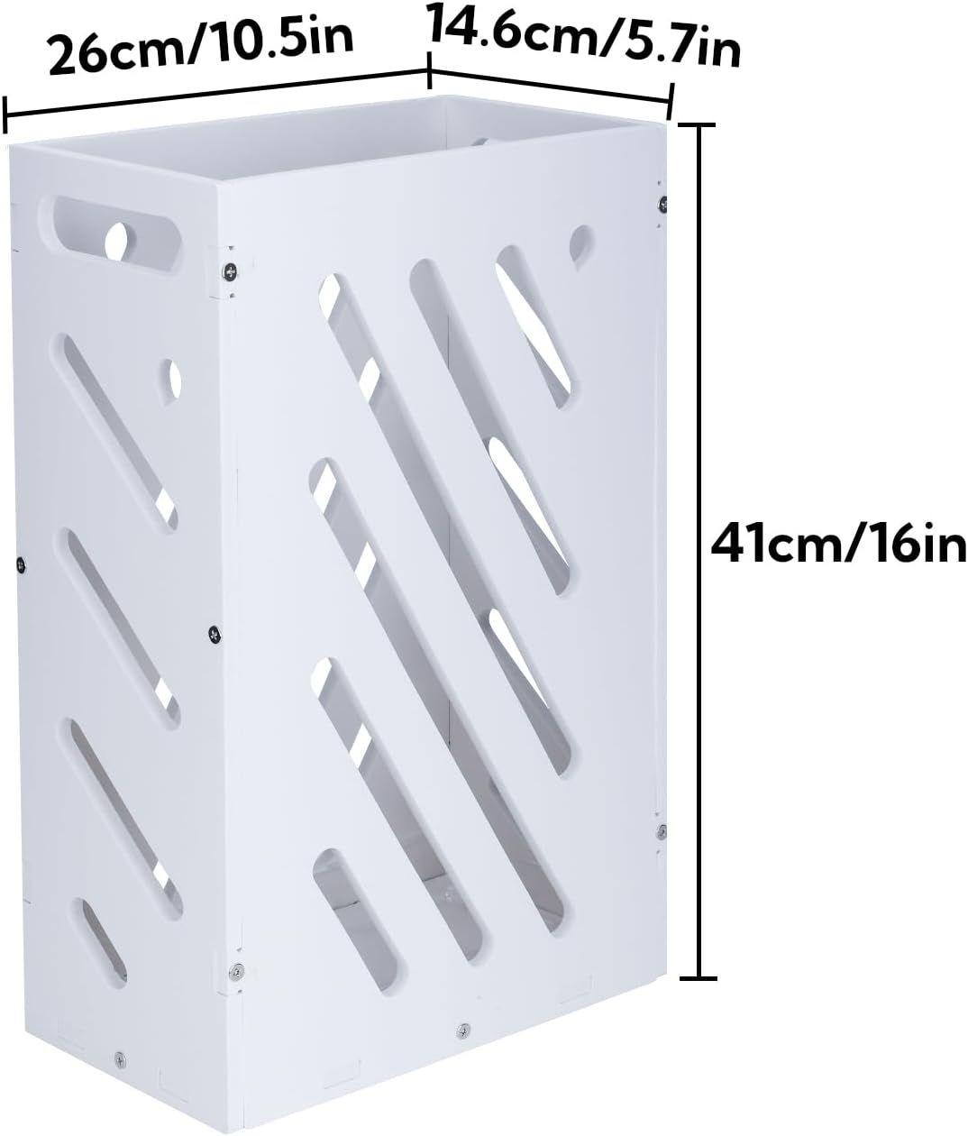 White Rectangle Umbrella Organizer with Drip Tray