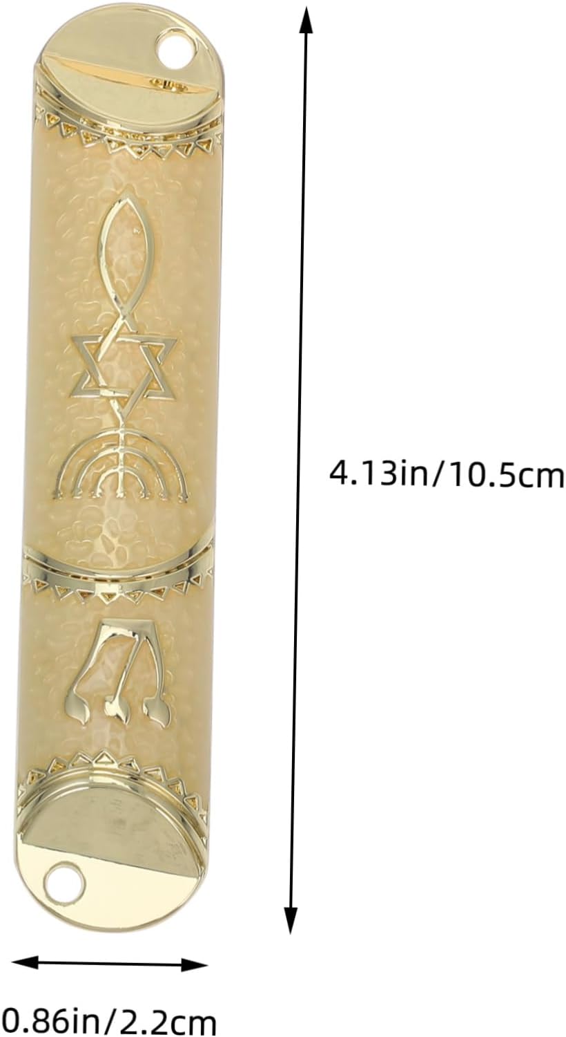 Wakauto Metal Mezuzah Scroll with Antique Design