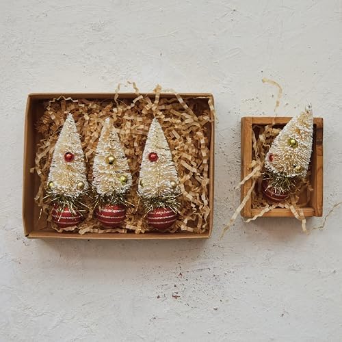 Creative Co Op Sisal Bottle Brush Tree Ornaments Set of 4