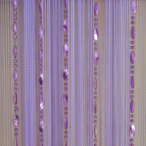 Tangpan 100cmx200cm Purple Beaded Decorative Curtain