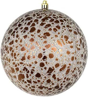 Vickerman 6 Inch Mocha Crackle Ball Ornament 4 Pack