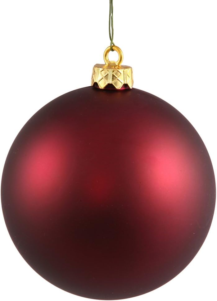 Vickerman 4 Inch Wine Matte Ball Ornament 6 Pack