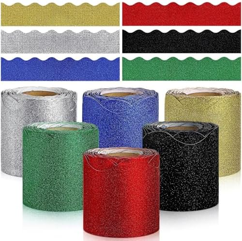 Glitter Bulletin Board Borders Set of 6