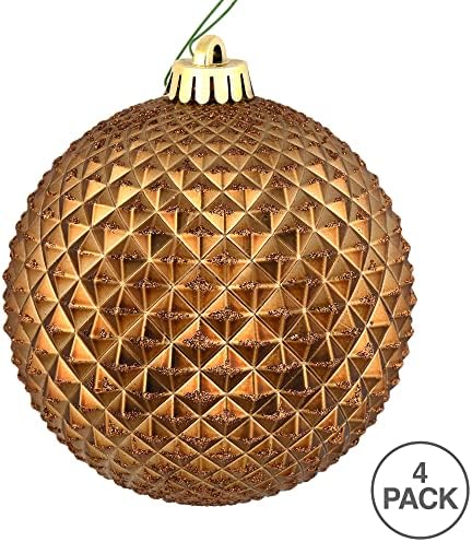 Vickerman 6 Inch Mocha Durian Glitter Ball Ornament