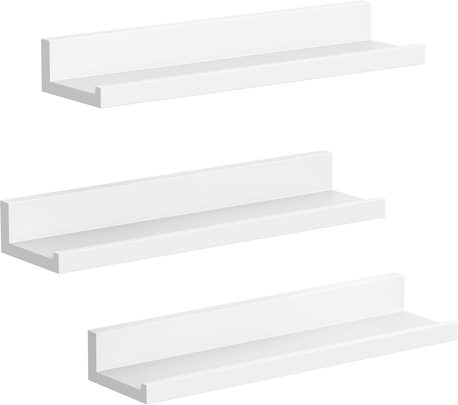 SONGMICS Set of 3 Floating Wall Shelves 15 Inch White