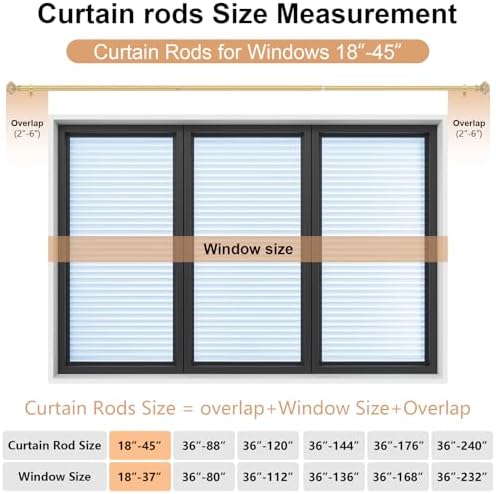 Gold Crystal Curtain Rod with Adjustable Finials