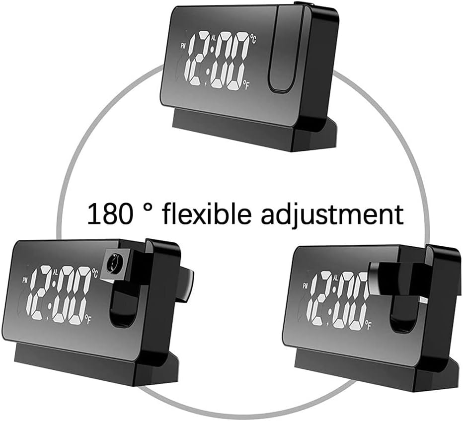axGear Portable Projection Alarm Clock with 8 Modes - Black