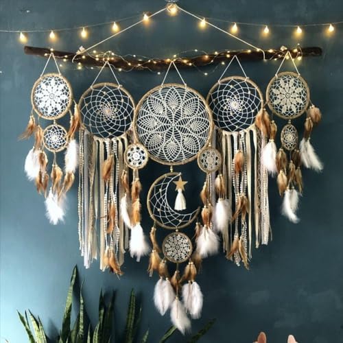 Set of 5 Boho Dream Catcher Wall Decorations