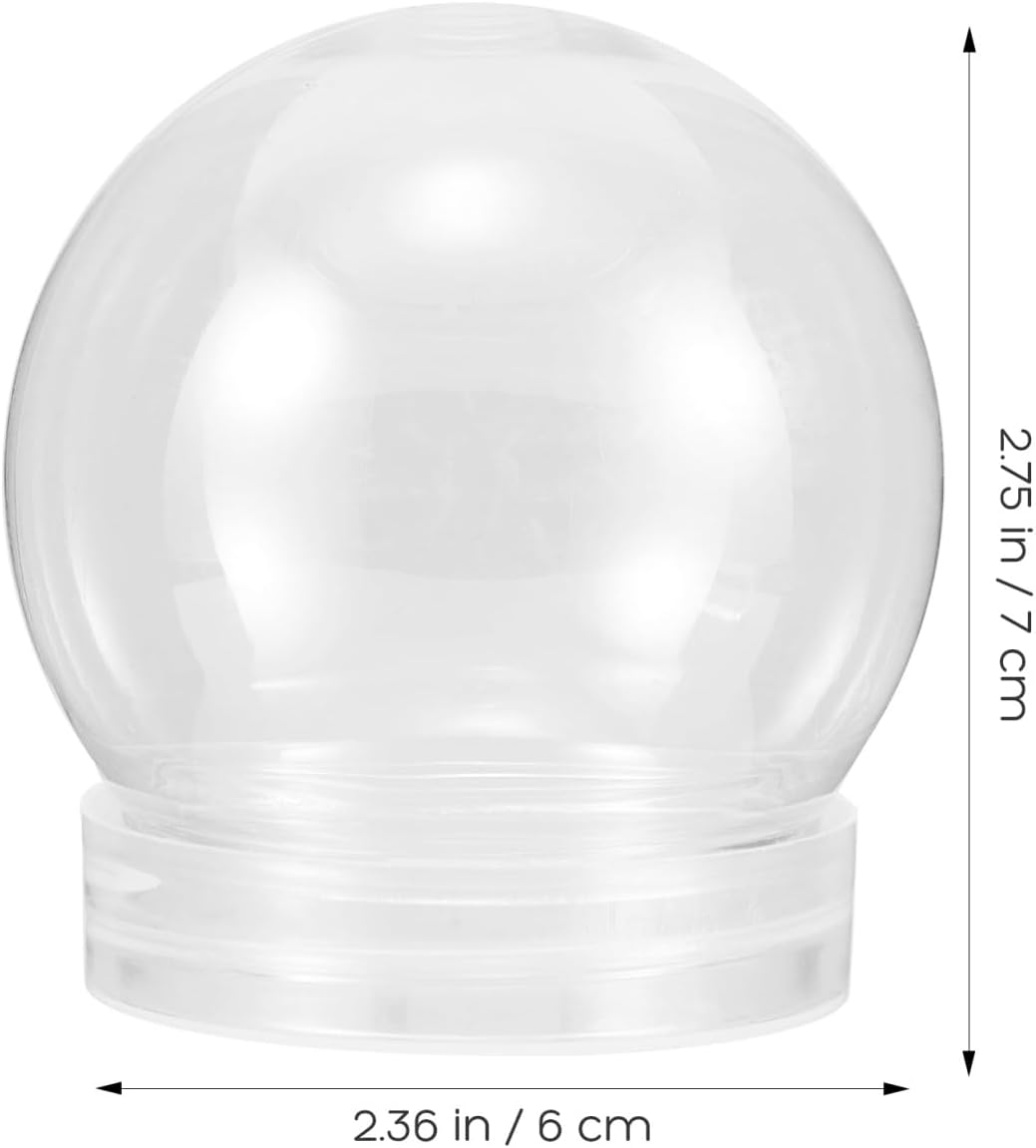 BESTOYARD 10Pcs 3-Inch Plastic Snow Globe DIY Set