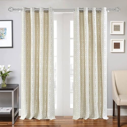 Silver Curtain Rods 48-88 Inch with Twisted Cage Finials