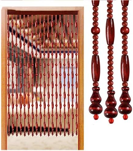Solid Wood Beaded Curtain Panels 100x208cm