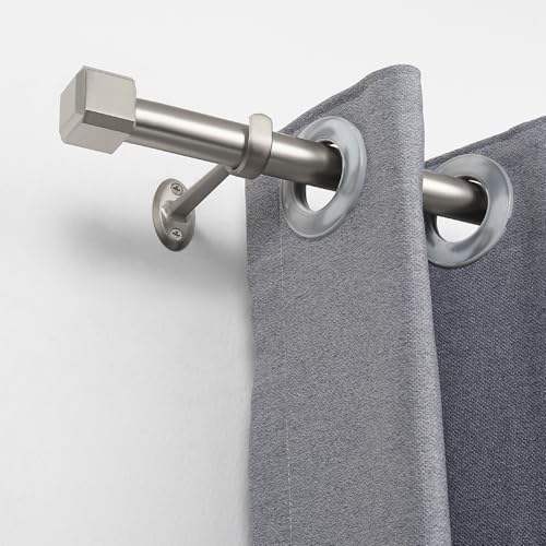 YuMierle 1 Inch Heavy Duty Single Curtain Rods 36-72 Satin Nickel