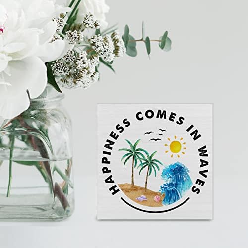 YIDOU Rustic Beach Wood Box Decor Sign