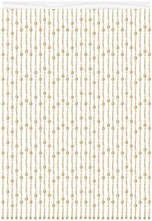Natural Wood and Bamboo Beaded Curtain with 61 Strands