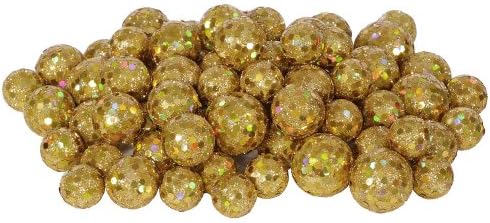 Vickerman 60ct Gold Sequin Christmas Ball Decorations 08-125 Inch