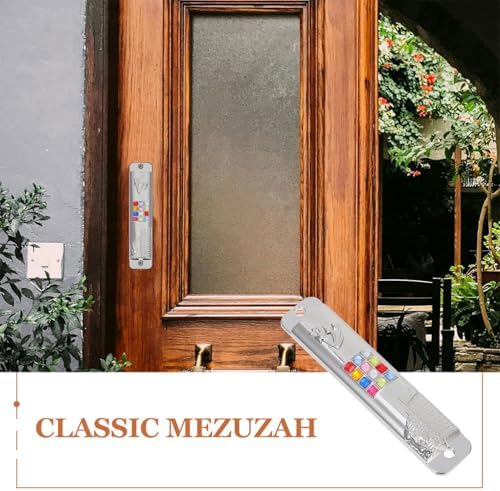 LUOZZY 2 Sets Silver Metal Mezuzah Door Decoration