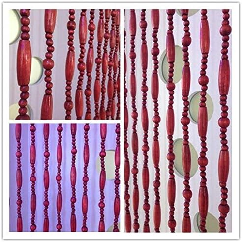Solid Wood Beaded Curtain Panels 100x208cm