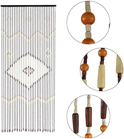 Wood Beaded Curtain with 31 Lines for Home Decor