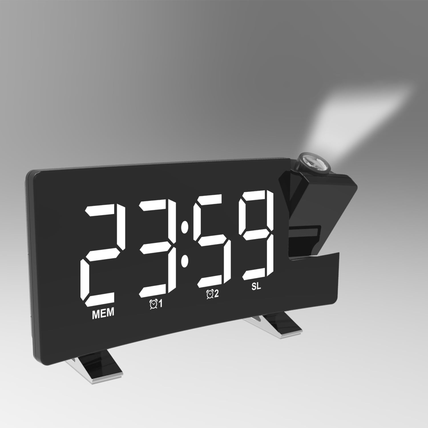 EternaHora Projection Alarm Clock with Radio and USB Charging