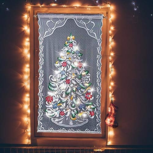 Christmas Tree Curtain Panel with LED Light