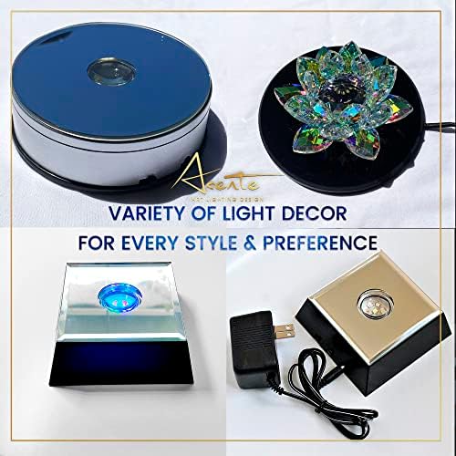 16 LED Light Stand Base - Silver Display Pedestal for Crystal Art