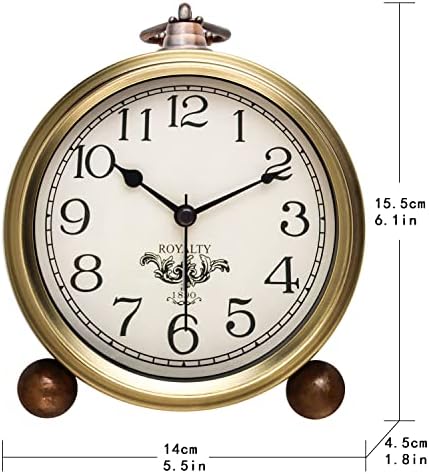 NEOTEND Gold Desk Alarm Clock with Metal Base