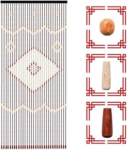 Wood Beaded Curtain with 31 Lines for Home Decor