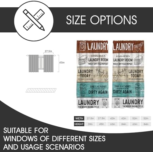 Zokyer Wooden Teal Brown Curtain with Funny Quotes for Bedroom Window Treatment