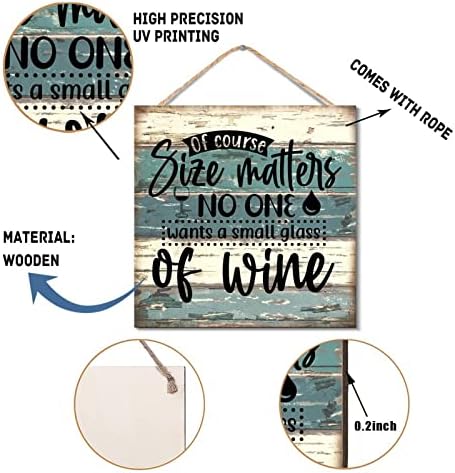 Wooden Wine Glass Sign 12x12 Farmhouse Wall Decor