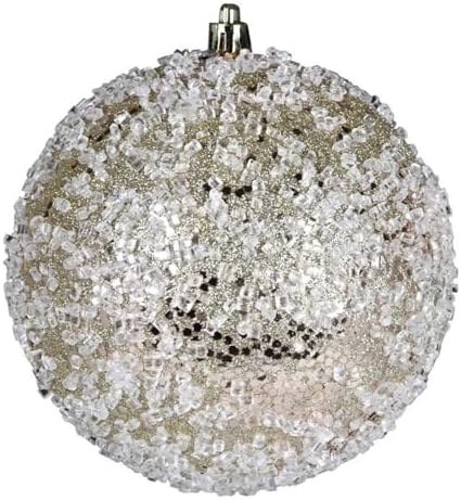 Vickerman 475 Plastic Hail Ball Ornaments Set of 4