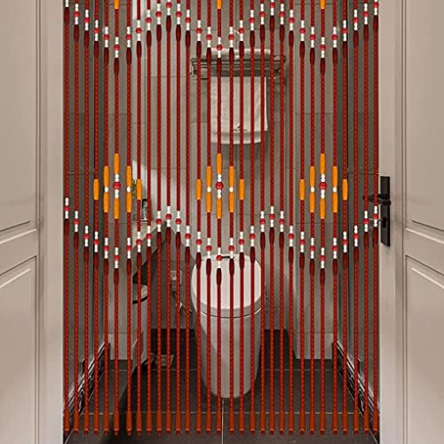 ZHOUXIAO Solid Wood Beaded Curtain 31 Strands 90x220cm