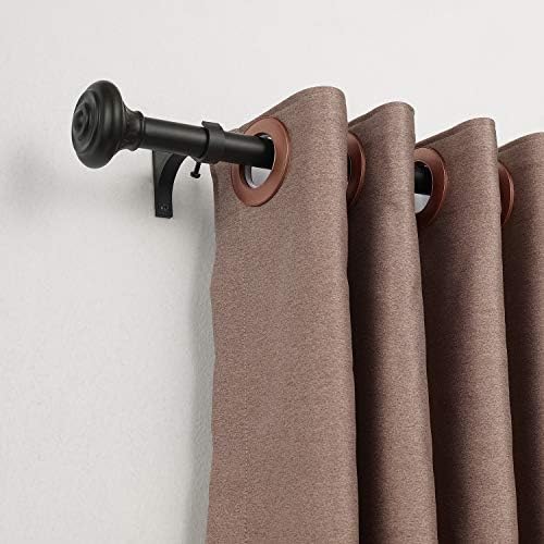 Kemmie 1 Inch Curtain Rod with Urn Finials Black