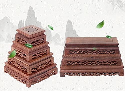 GOLDYWENDY Rectangular Wooden Base Vase Sculpture Display Stand