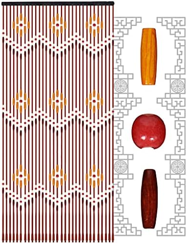 ZHOUXIAO Solid Wood Beaded Curtain 31 Strands 90x220cm