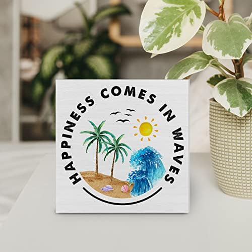 YIDOU Rustic Beach Wood Box Decor Sign