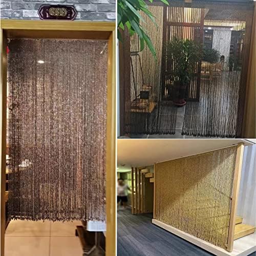 Natural Bamboo Beaded Curtain for Doorways and Decor