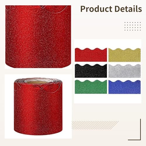 Glitter Bulletin Board Borders Set of 6