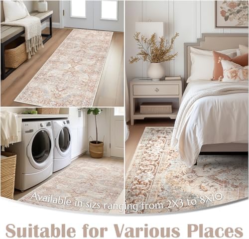 Jinchan Runner Rug 2x6 Washable Indoor Non-Slip Accent Carpet